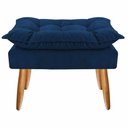 Ver imagem 2 de Puff Decorativo Opala Suede Pés Palito - Bela Móveis: Azul Marinho