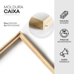 Trio de Quadros Decorativos Flores Brancas com Moldura Sala - 5