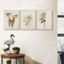 Ver imagem 2 de Trio de Quadros Decorativos Flores Brancas com Moldura Sala