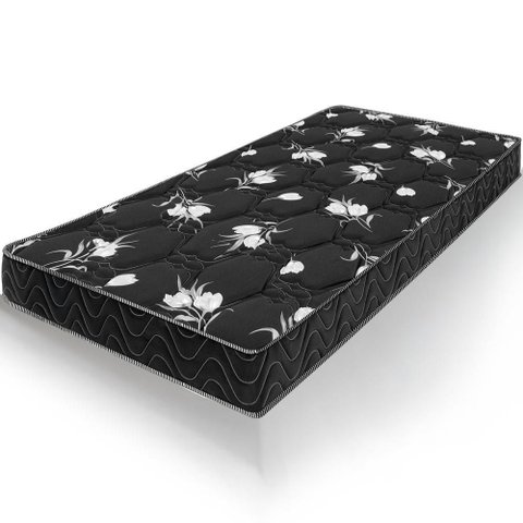 Colchão Solteiro Castelar Preto Espuma D33 Bordado 88x188x14cm