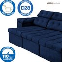 Ver imagem 2 de Sofá Itália 225cm Retrátil Reclinável Suede Azul