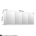 Ver imagem 4 de Armário de Cozinha Aéreo 150cm 4 Portas Andréia Amêndoa/preto - Ajl Móveis