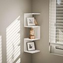Ver imagem 2 de Prateleira de Canto Lyra 3 Nichos Decorativos Branco para Sala Quarto Livros