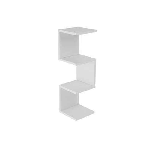 Prateleira de Canto Lyra 3 Nichos Decorativos Branco para Sala Quarto Livros