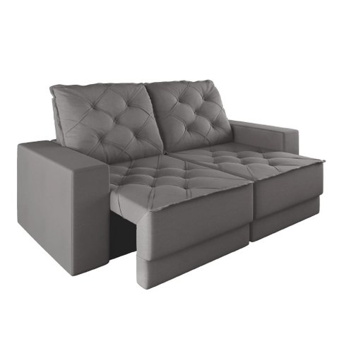 Sofá Retrátil e Reclinável 3 Lugares 1,80m Verona Suede Cinza Mamflex