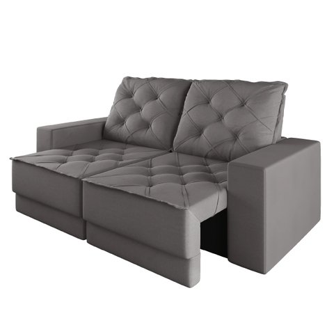 Sofá Retrátil e Reclinável 3 Lugares 1,80m Verona Suede Cinza Mamflex