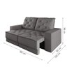 Sofá Retrátil e Reclinável 3 Lugares 1,80m Verona Suede Cinza Mamflex - 3