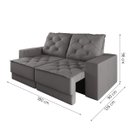 Ver imagem 3 de Sofá Retrátil e Reclinável 3 Lugares 1,80m Verona Suede Cinza Mamflex