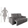 Sofá Retrátil e Reclinável 3 Lugares 1,80m Verona Suede Cinza Mamflex - 5