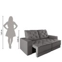 Ver imagem 5 de Sofá Retrátil e Reclinável 3 Lugares 1,80m Verona Suede Cinza Mamflex