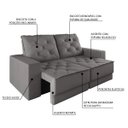 Ver imagem 4 de Sofá Retrátil e Reclinável 3 Lugares 1,80m Verona Suede Cinza Mamflex