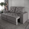 Sofá Retrátil e Reclinável 3 Lugares 1,80m Verona Suede Cinza Mamflex - 2