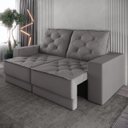 Ver imagem 2 de Sofá Retrátil e Reclinável 3 Lugares 1,80m Verona Suede Cinza Mamflex
