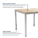 Ver imagem 6 de Mesa de Jantar Retangular Tampo Madeira Maciça 120CMX85CM Smart Marrom/Cromado