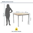Ver imagem 3 de Mesa de Jantar Retangular Tampo Madeira Maciça 120CMX85CM Smart Marrom/Cromado
