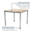 Ver imagem 4 de Mesa de Jantar Retangular Tampo Madeira Maciça 120CMX85CM Smart Marrom/Cromado