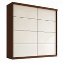 Ver imagem 1 de Guarda Roupa em Mdf 219cm 2 Portas 8 Prateleiras Nogueira/areia 9607
