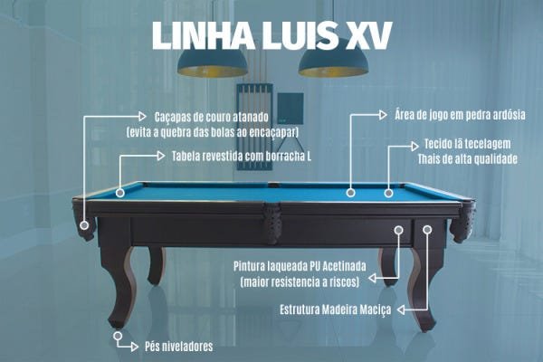 Mesa de Bilhar Luis XV - Nelson Bilhares