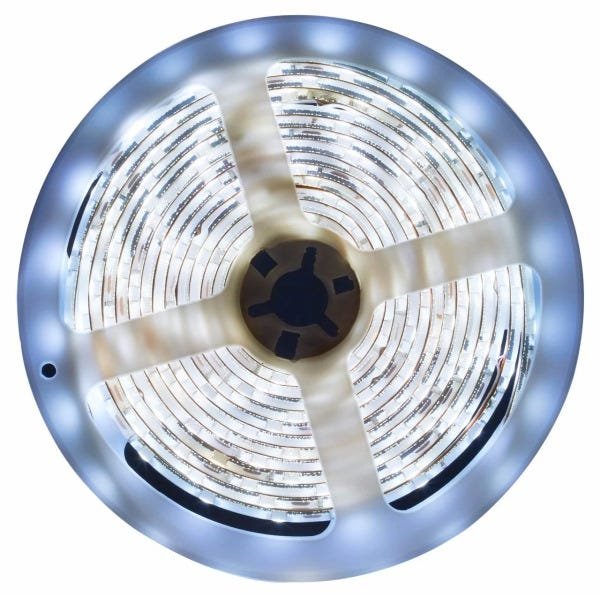 Fita de Led 5 metros 8W + Fonte Bivolt Marca AVANT Original - Branco Frio - 3