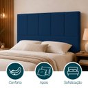 Ver imagem 3 de Cabeceira Classic Casal 140cm para Quarto Cama Decorativa Moderna Elegante Suede Azul Marinho