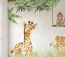 Ver imagem 4 de Papel de parede safári animal infantil menino para quarto de bebê M² PP79