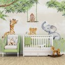 Ver imagem 2 de Papel de parede safári animal infantil menino para quarto de bebê M² PP79