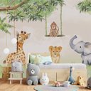 Ver imagem 1 de Papel de parede safári animal infantil menino para quarto de bebê M² PP79