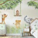 Ver imagem 3 de Papel de parede safári animal infantil menino para quarto de bebê M² PP79