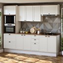 Ver imagem 1 de Cozinha Completa Modulada 5 Peças 100% MDF Modelo Americano Provençal Iluminata Branco/Ébano