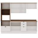 Ver imagem 5 de Cozinha Completa Modulada 5 Peças 100% MDF Modelo Americano Provençal Iluminata Branco/Ébano
