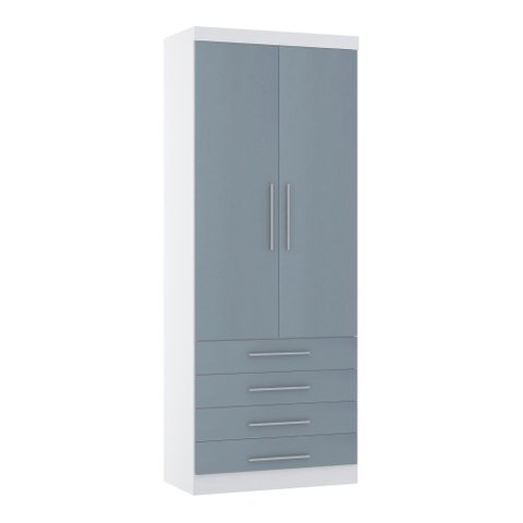 Guarda Roupa Roupeiro Modulado Alpes 2 Portas 4 Gavetas - Módulo Alpes - Luciane:azul