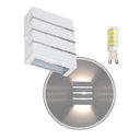 Ver imagem 1 de Arandela Slim Alumínio 3 Frisos Externa Branca + LED G9 5W Branco Frio ST2772