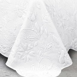 Colcha Matelassê - Ilusion Garden 3D - Casal - com Porta Travesseiro - Branco - Camesa - 3