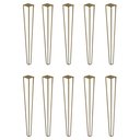 Ver imagem 1 de Kit 10 Pés de Metal 60 CM Hairpin Legs Mesa de Canto Aparador Dourado