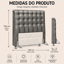 Ver imagem 5 de Cabeceira Ana Estofada Veludo p/ Cama Box Casal Queen 160cm Quarto