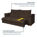 Ver imagem 3 de Sofá Retrátil e Reclinável Roma 3 Lugares 230cm Marrom Veludo Rei de Casa