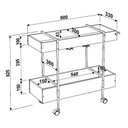 Ver imagem 3 de Carrinho Bar Estilo Industrial 90x33cm 27813 Steel Quadra Artesano - Vermont/preto Fosco