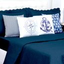 Ver imagem 2 de Kit Cobreleito e Lençol Liberty Queen com Almofadas 8 Peças:azul