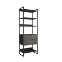 Ver imagem 2 de Closet Solteiro Estilo Industrial Loft 1 Módulo com Gaveta Preto Ferro Preto