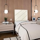 Ver mais imagens de Cabeceira Solteiro 100 Cm com Frame Cristal Boucle Bege Artte Bege