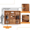 Guarda Roupa Casal Matteo 100 Mdf 6 Portas e 4 Gavetas Moderna Mobília - 4