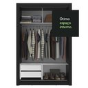 Ver imagem 3 de Guarda-roupa Solteiro 2 Portas de Correr com Espelho 2 Gavetas Preto/branco Vivare Madesa Preto/