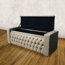 Ver imagem 3 de Kit Cabeceira com Calçadeira Elegance para Cama de Casal 1,40 Cm Suede Bege - Biselo's Decor