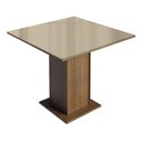 Ver imagem 1 de Mesa de Jantar Madesa Quadrada Tampo de Vidro 5363 Rustic/Crema