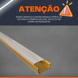 Perfil de Led Sobrepor Slim Kit 10 - 2 Metros, Dourado - 6