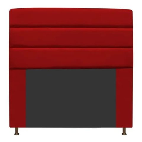 Cabeceira Estofada Turim 195CM King Courino Vermelho - D A DECOR