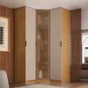 Ver imagem 1 de Guarda Roupa de Canto Obliquo Reflecta 3 Portas Mdf Altezza Clean Belmax:freijó/off White