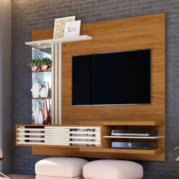 Bancada Painel Suspenso Frizz Supreme para Tv até 55 Polegadas com Prateleiras de Vidro e Luminár - 2