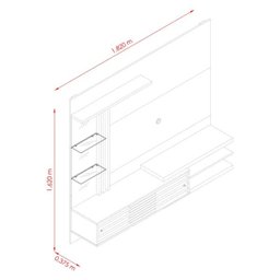 Bancada Painel Suspenso Frizz Supreme para Tv até 55 Polegadas com Prateleiras de Vidro e Luminár - 3