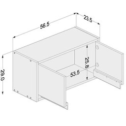 Armário Aéreo Multiuso 2 Portas Una Preto/Azul Vel - Politorno - 2